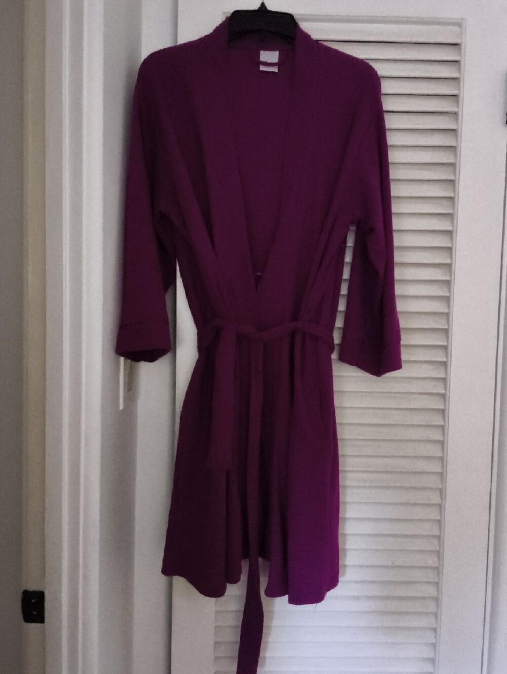 Purple Robe with Tie Waist Large Pockets Secret Treasures